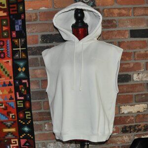 Sweaty Betty London Powerhouse Sleeveless Cream Fleece Hoodie Sweater S 38